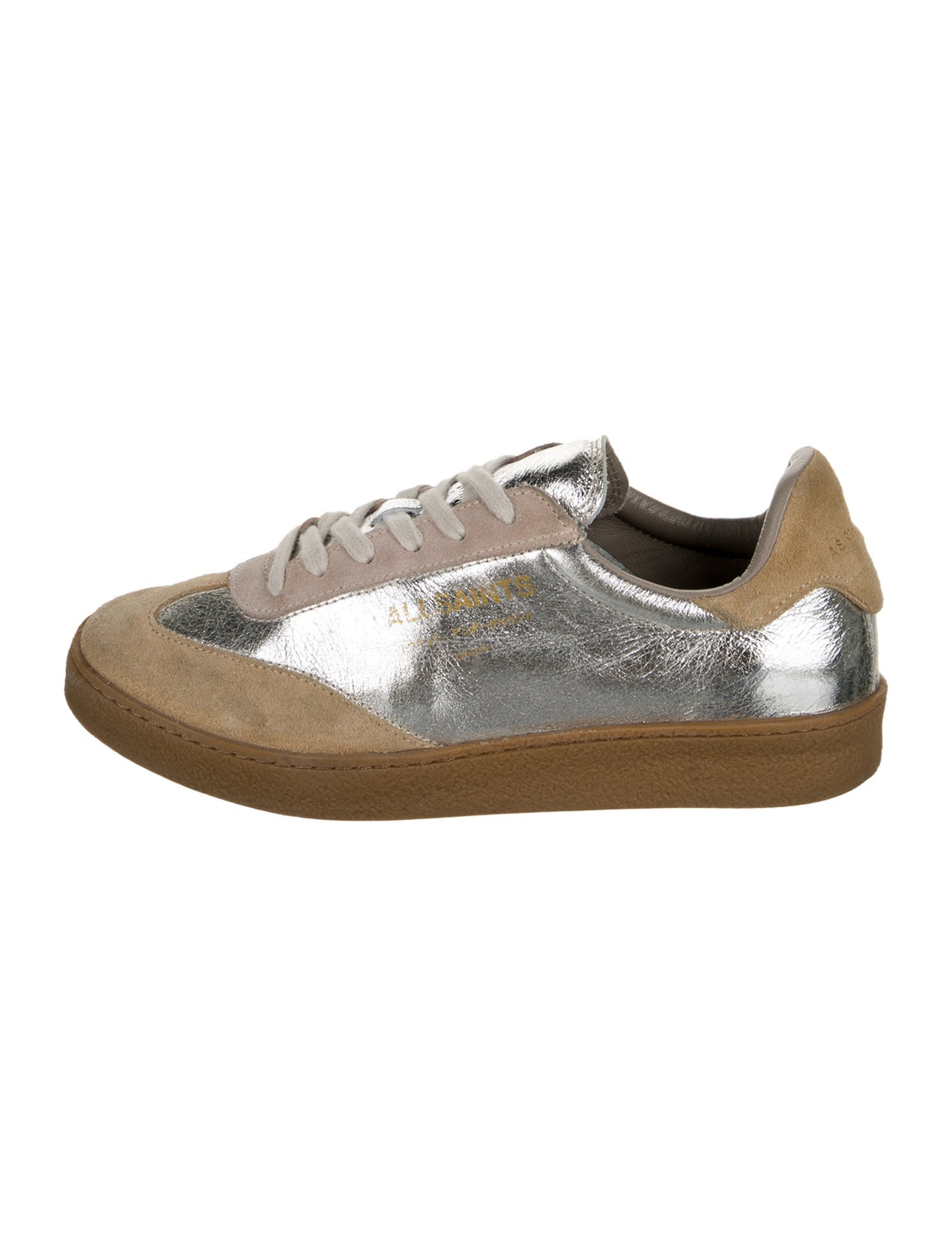AllSaints Leather Colorblock Pattern Sneakers